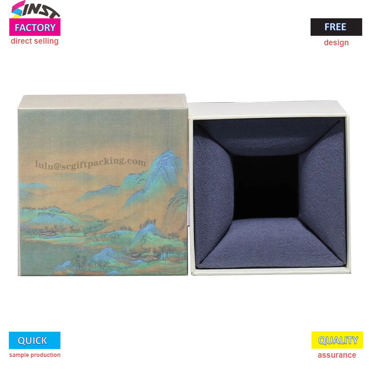 A caixa de presente em forma de copo imprime a cultura em detalhes