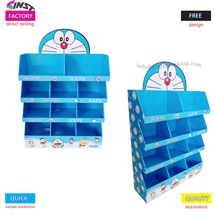 Quais são os limites de carga das prateleiras de papelão para biscoitos de 4 camadas?
