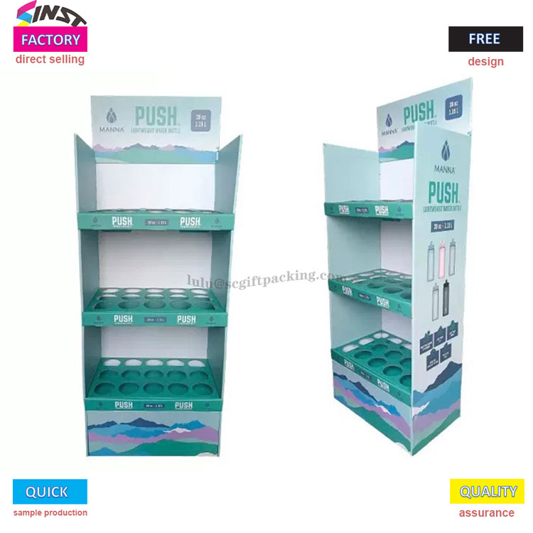 Exibição de papelão de papelão Stand para Supermarke Water Bottle