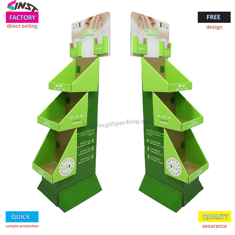 Rack de exibição de papelão de caneta colorido